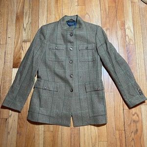 Brooks Brothers Womens Blazer Tweed Jacket 100% Wool/100% Rayon Size 10 Italy